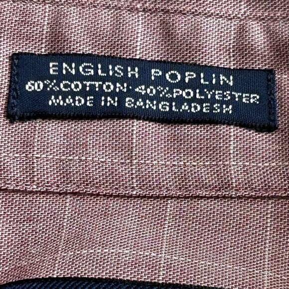 Men's IZOD Button Down Large 16 1/2 34/35 Maroon Long Sleeve Shirt - Picture 6 of 8